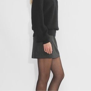 Aritzia Wilfred Grey Wool A Line Skirt